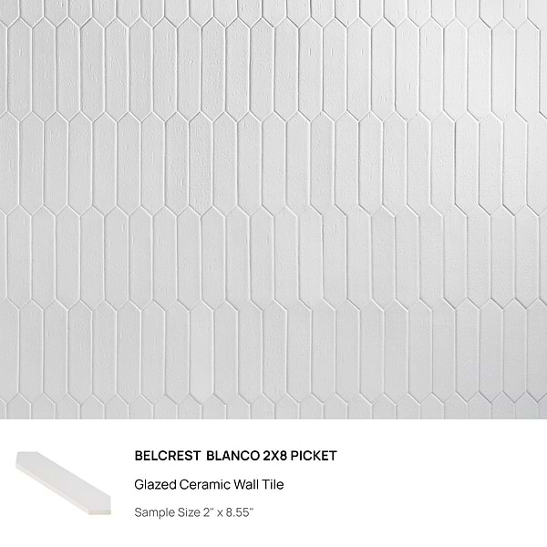 Top Selling White Picket Porcelain and Ceramic Tiles Sample Bundle (5)