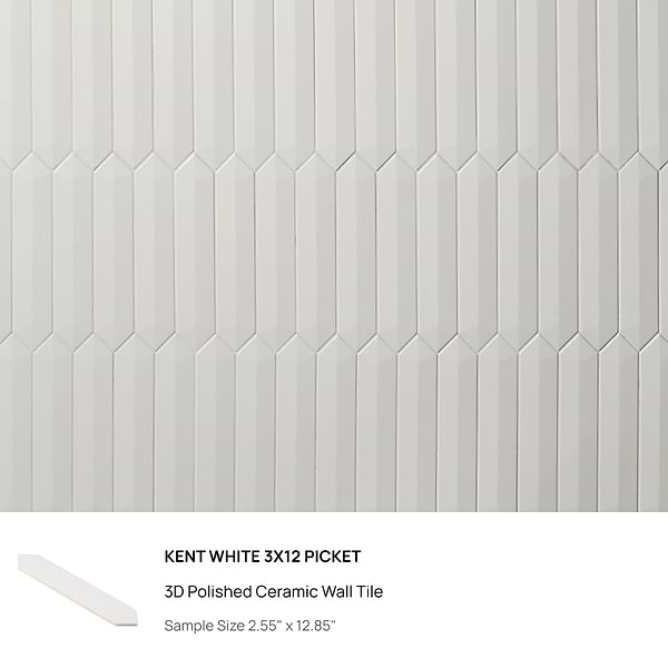 Top Selling White Picket Porcelain and Ceramic Tiles Sample Bundle (5)