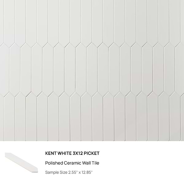 Top Selling White Picket Porcelain and Ceramic Tiles Sample Bundle (5)
