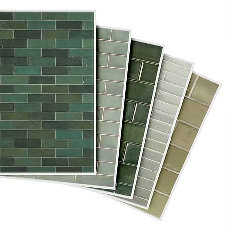 Top Selling Green Subway Tiles Sample Bundle (5)