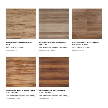 Top Selling Natural Oak Click Lock LVT Sample Bundle (5)