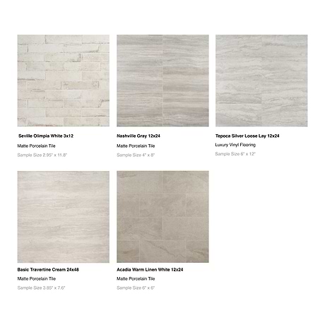 Top Selling Travertine Look Tiles Sample Bundle (5)