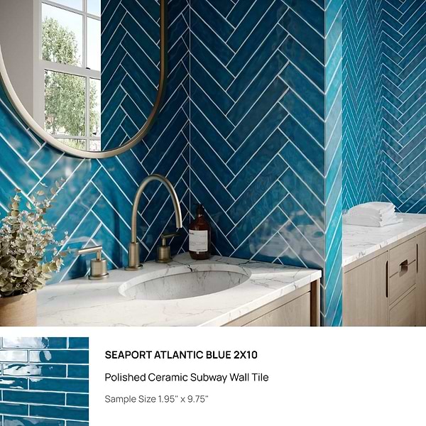 Top Selling Blue Zellige Ceramic Subway Tiles Sample Bundle (5)