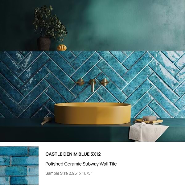 Top Selling Blue Zellige Ceramic Subway Tiles Sample Bundle (5)