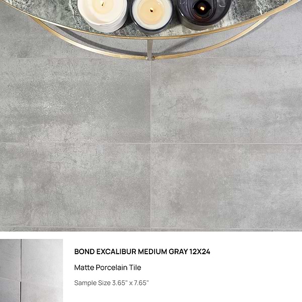 Top Selling Gray 12x24 Floor Porcelain Tiles Sample Bundle (5)