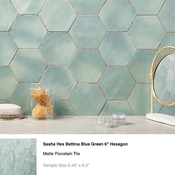 Top Selling Green Porcelain Hexagon Tiles Sample Bundle (5)