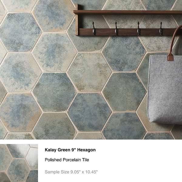 Top Selling Green Porcelain Hexagon Tiles Sample Bundle (5)