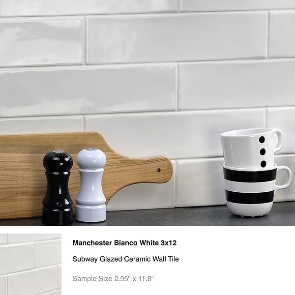 Top Selling White Ceramic Subway Tiles Sample Bundle (5)