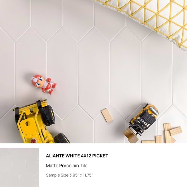 Top Selling White Picket Porcelain and Ceramic Tiles Sample Bundle (5)