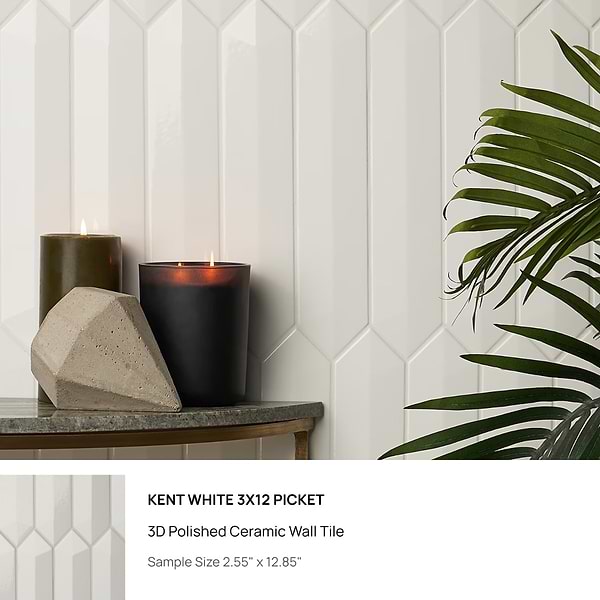 Top Selling White Picket Porcelain and Ceramic Tiles Sample Bundle (5)