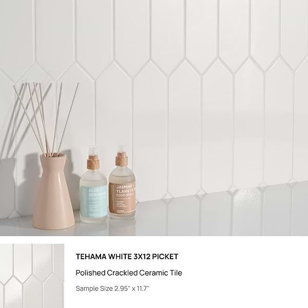 Top Selling White Picket Porcelain and Ceramic Tiles Sample Bundle (5)