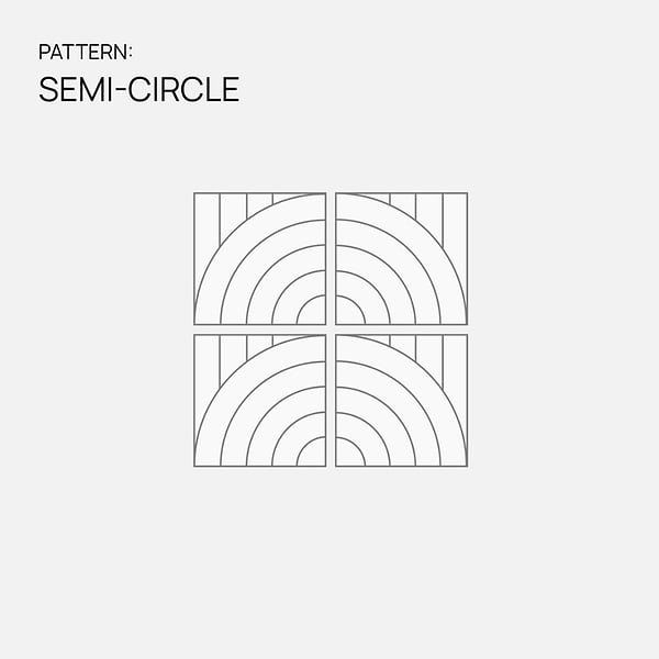 Elizabeth Sutton Arc Semi-Circle Noir Black & White 12x12 Honed Marble and Terrazzo Mosaic Tile