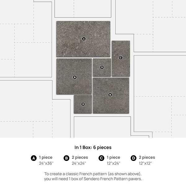 Sendero Canyon Gray French Pattern Tumbled Limestone 2CM Outdoor Paver