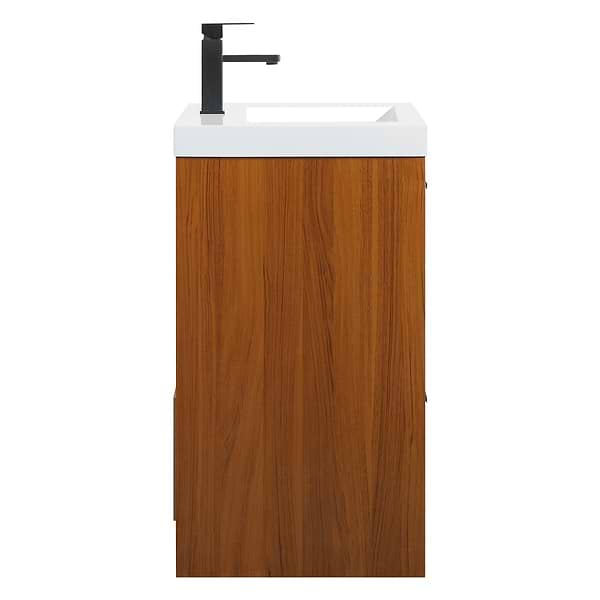 Ember Teak 24" Single Vanity with White Solid Surface Top