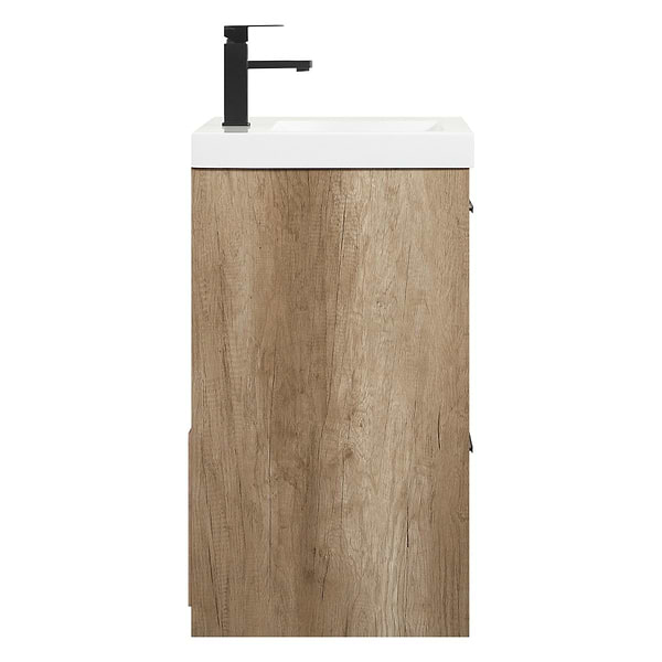 Ember Natural Oak 24" Single Vanity with White Solid Surface Top