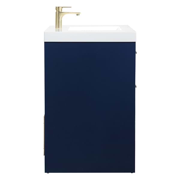 Ember Blue 36" Single Vanity with White Solid Surface Top