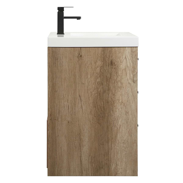 Ember Natural Oak 36" Single Vanity with White Solid Surface Top