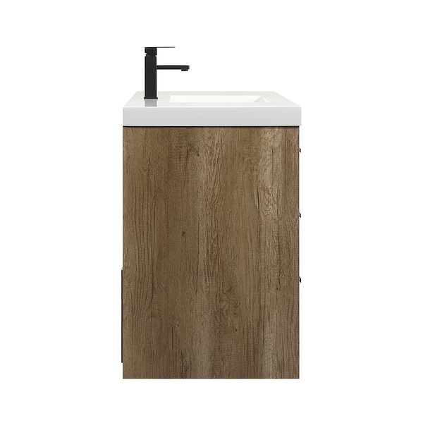 Ember Natural Oak 48" Single Vanity with White Solid Surface Top