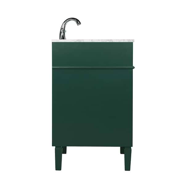 Montair Green 24" Single Vanity With Carrara White Marble Top