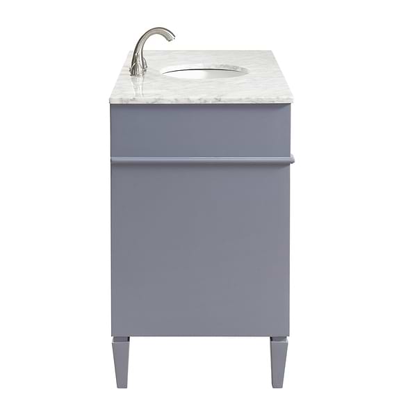 Montair Gray 48" Single Vanity With Carrara White Marble Top