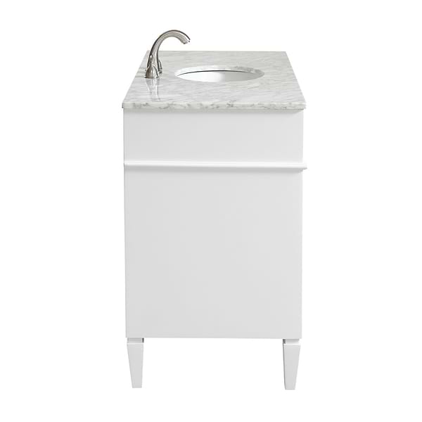 Montair White 48" Single Vanity With Carrara White Marble Top