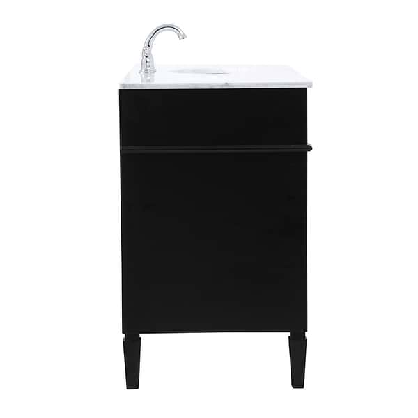 Montair Black 60" Single Vanity With Carrara White Marble Top