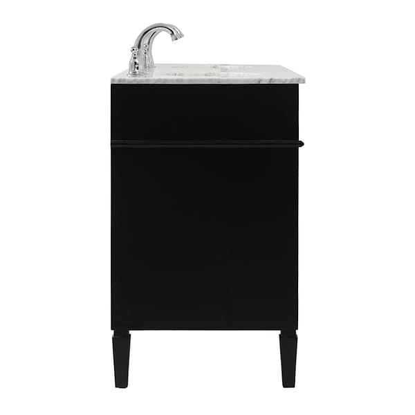 Montair Black 60" Double Vanity With Carrara White Marble Top