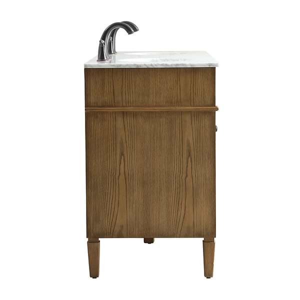 Montair Dark Brown 60" Double Vanity With Carrara White Marble Top