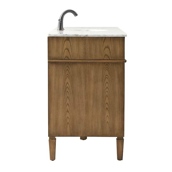 Montair Dark Brown 60" Single Vanity With Carrara White Marble Top