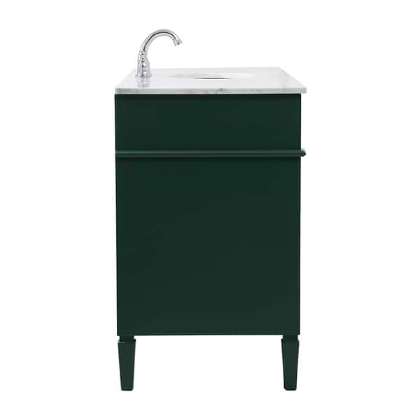 Montair Green 60" Single Vanity With Carrara White Marble Top