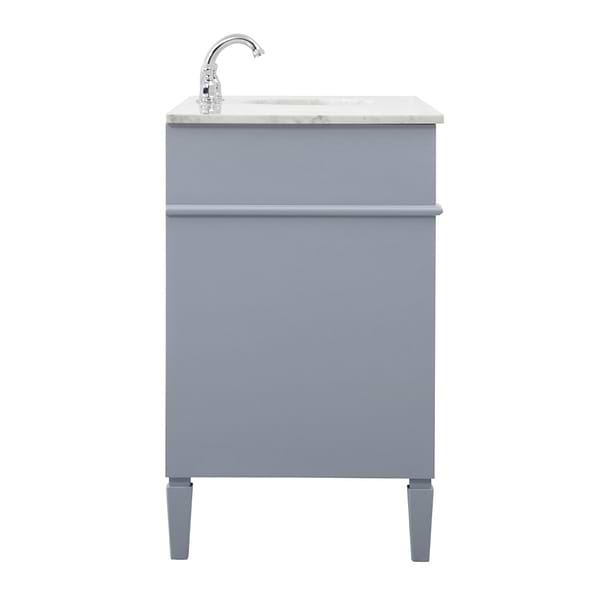 Montair Gray 60" Single Vanity With Carrara White Marble Top