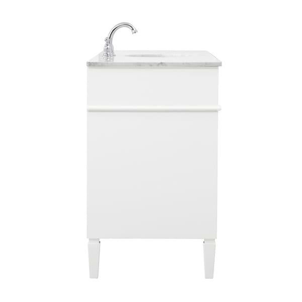 Montair White 60" Single Vanity With Carrara White Marble Top