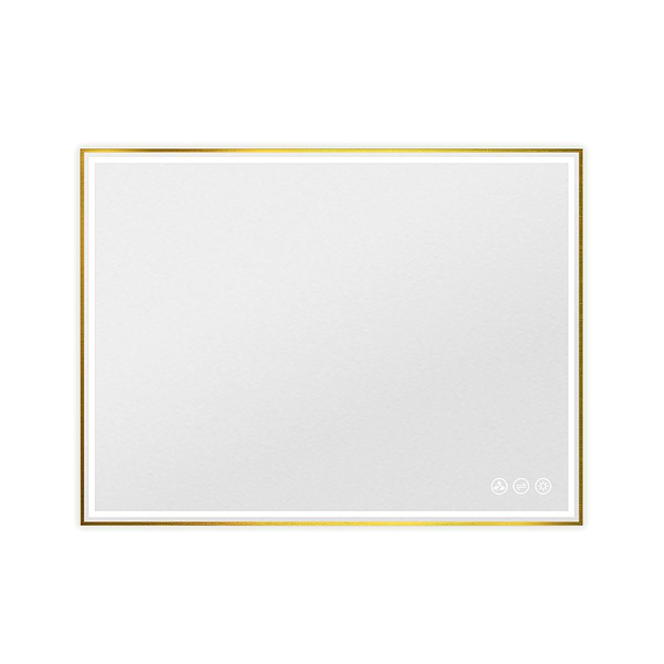 Mage Brushed Gold 48x36" Framed Rectangle LED Mirror