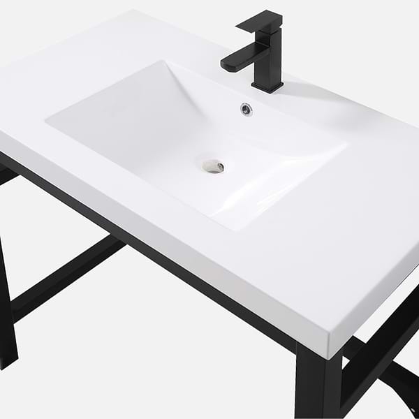 Mateo Black 36" Single Vanity with White Acrylic Top