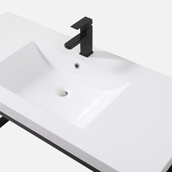 Mateo Black 48" Single Vanity with White Acrylic Top