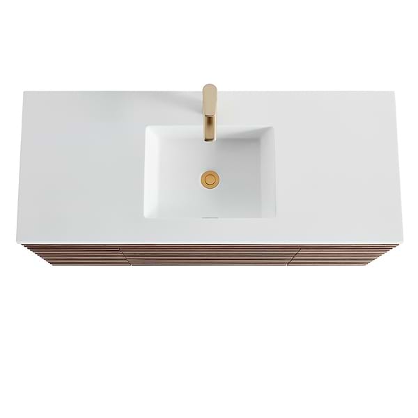 Gibson Dark Wood 48" Single Vanity with Integrated White Acrylic Top
