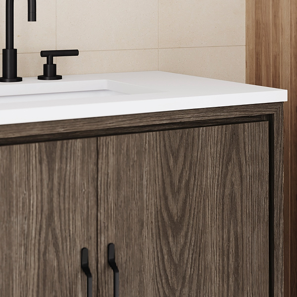 Setton Espresso Oak 36" Single Vanity without Top by TileBar Studio Vanities, View 5, open zoomed image