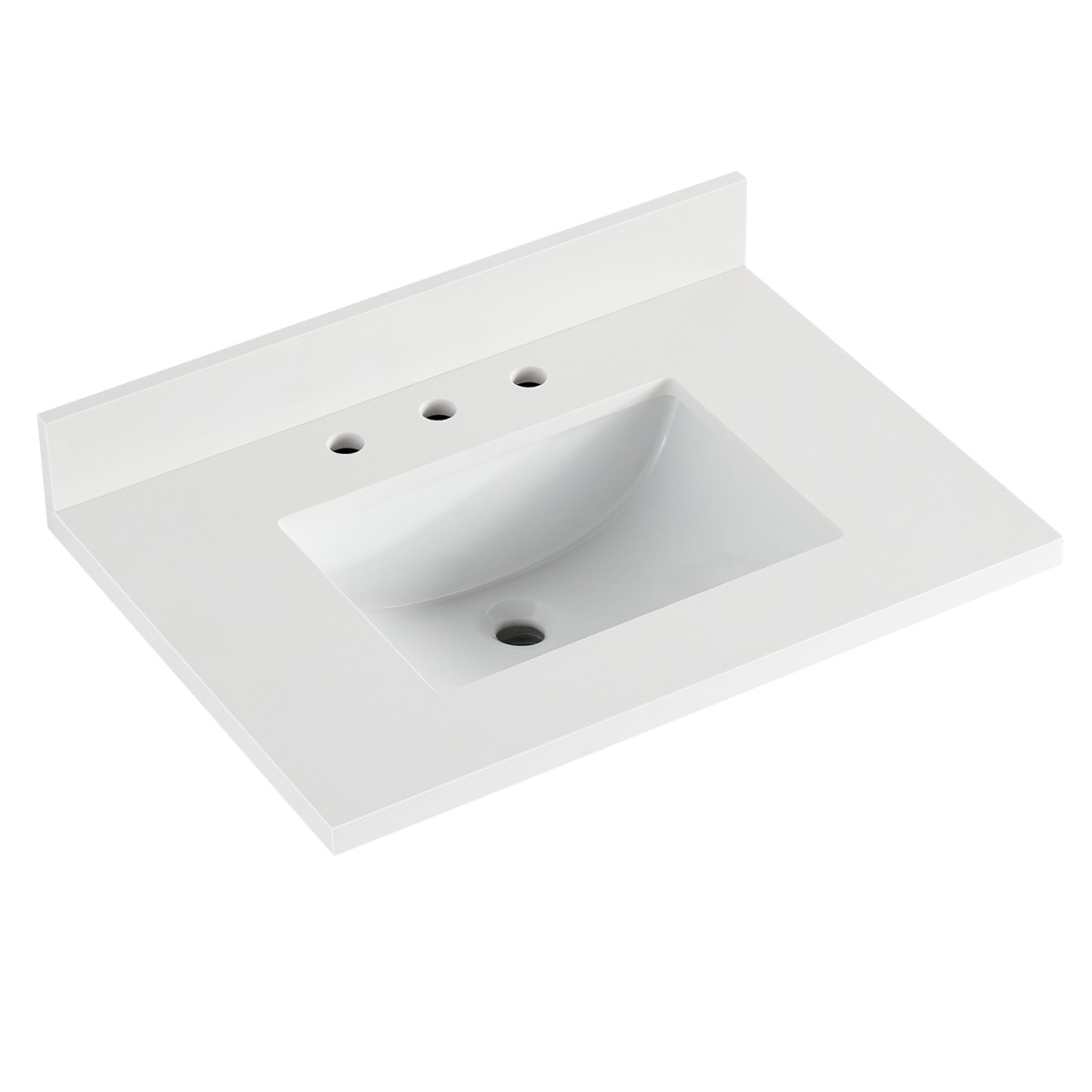 Bungalow White and Gold 30" Single Vanity with Pure White Quartz Top