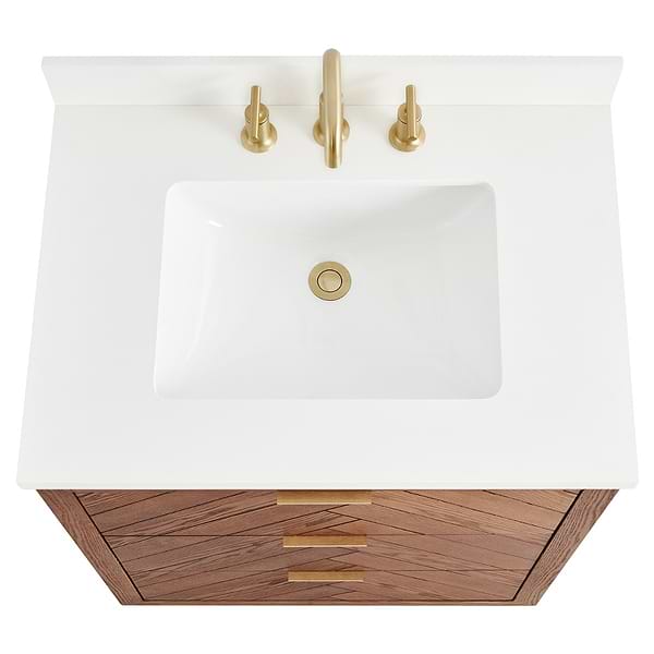 Marilyn Woodgrain 30" Single Vanity with Pure White Quartz Top