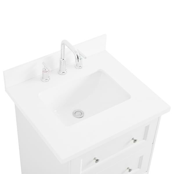 Nora White 24" Single Vanity with Pure White Quartz Top