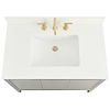 Province Navy and Gold 36" Single Vanity with Pure White Quartz Top