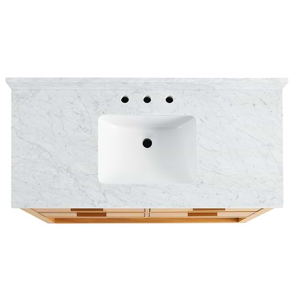 Dayton Woodgrain 48" Single Vanity with Carrara Marble Top