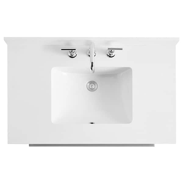 Nora Gray 36" Single Vanity with Pure White Quartz Top