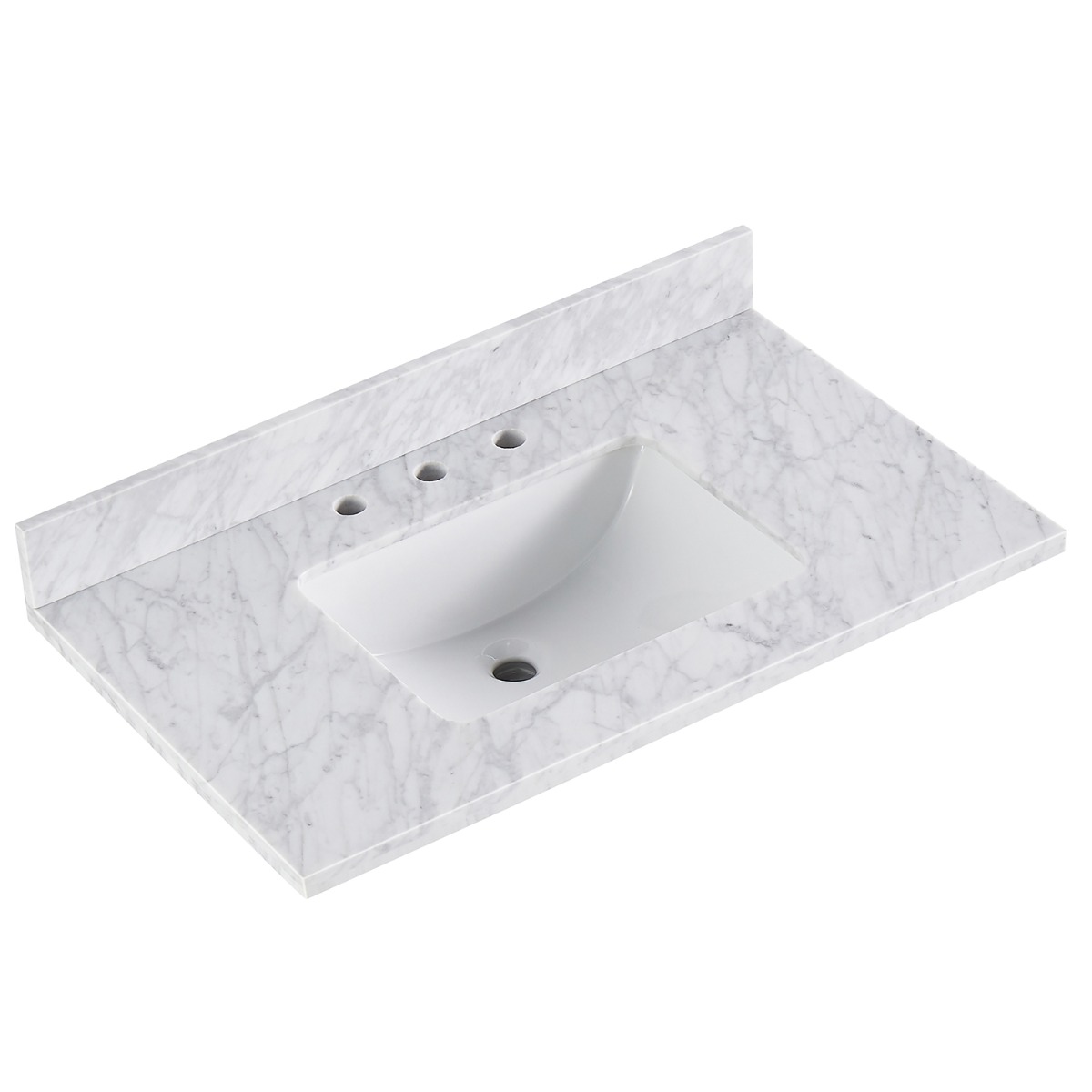 Lowell Dark Walnut 36" Single Vanity with Carrara Marble Top