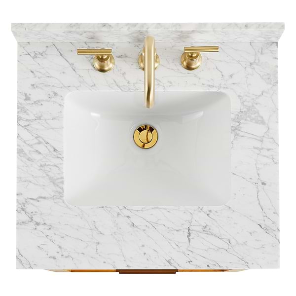 Dayton Woodgrain 24" Single Vanity with Carrara Marble Top