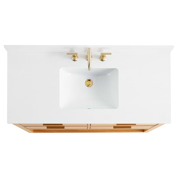 Dayton Woodgrain 48" Single Vanity with Pure White Quartz Top