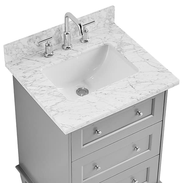 Nora Gray 24" Single Vanity with Carrara Marble Top