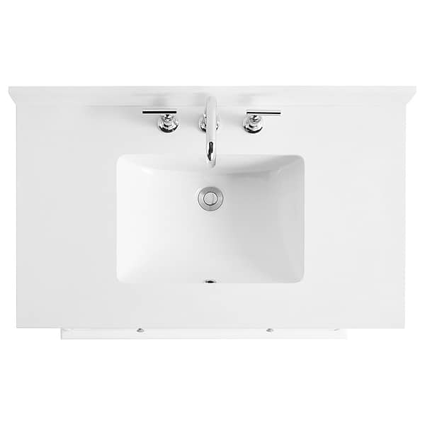 Nora White 36" Single Vanity with Pure White Quartz Top