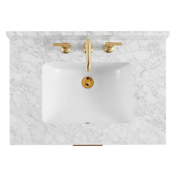 Dayton Woodgrain 30" Single Vanity with Carrara Marble Top