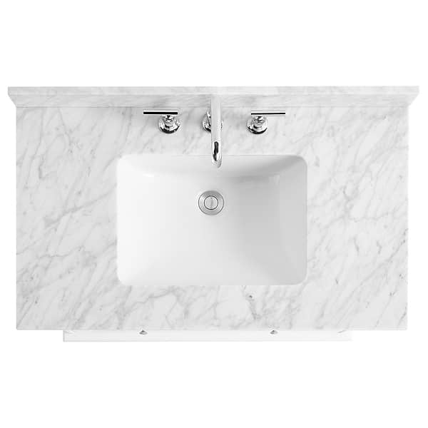 Nora White 36" Single Vanity with Carrara Marble Top